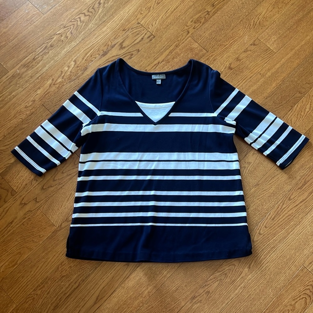 Women’s Blue and White Top